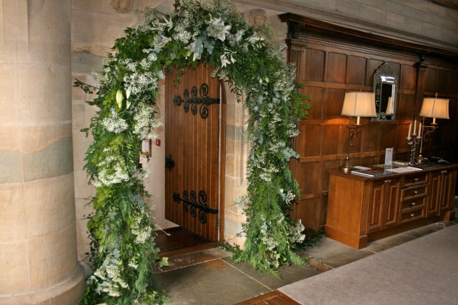 Wedding Arch at Waterford Castle with white flowers