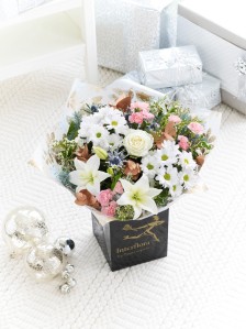 Christmas Bouquet in white and touch of pink