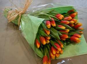 Bouquet of 50 Orange Tulips