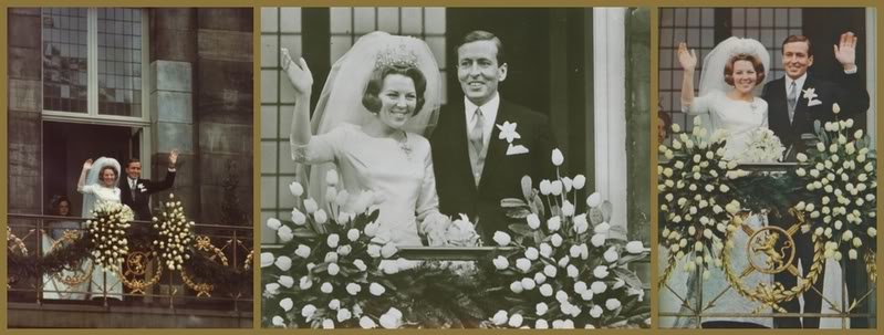 Beatrix on her wedding day at the palace in Amsterdam