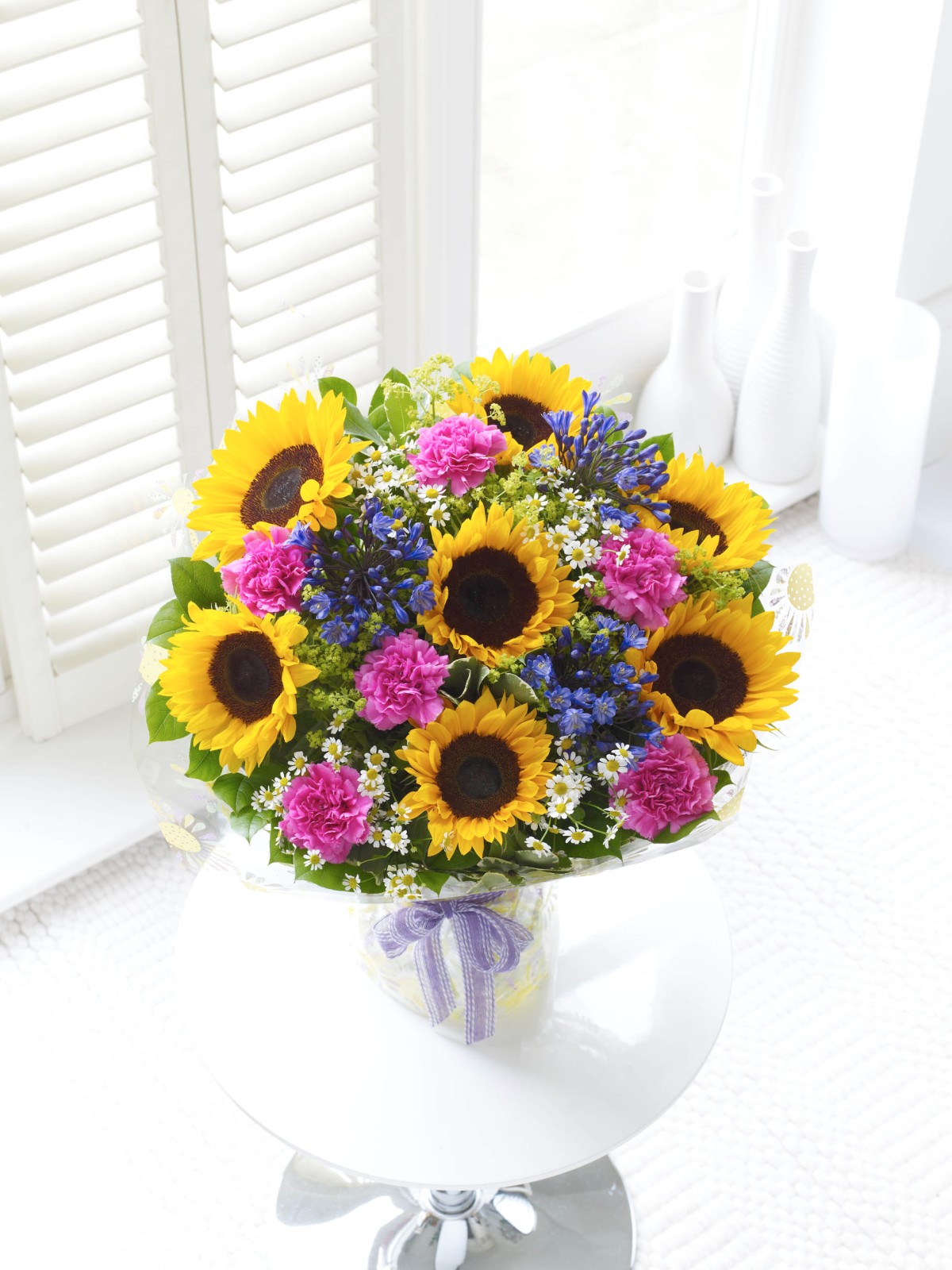 Sunflowers hand-tied bouquet of summer flowers