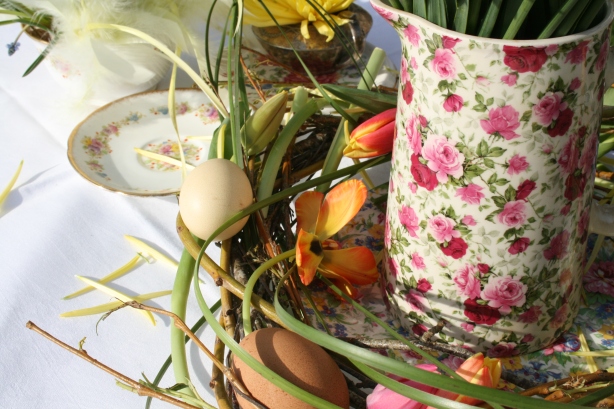 Spring Flowers in vintage jug