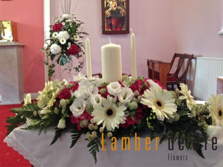Altar flowers and Unity Candles