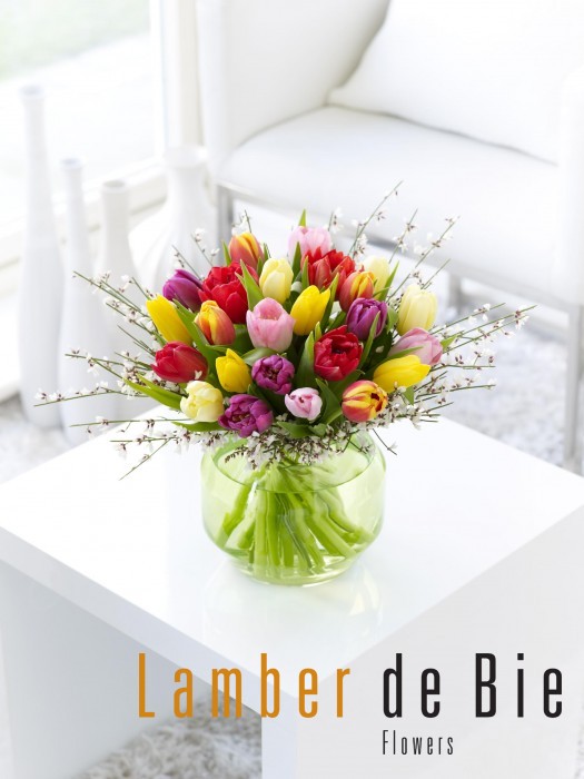 Spring Bouquet of tulips in a Vase