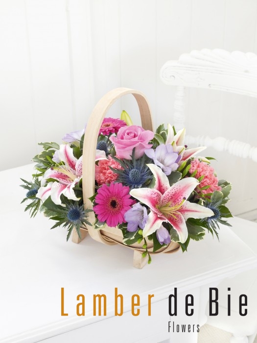 Pink Flower Basket for Mothers Day